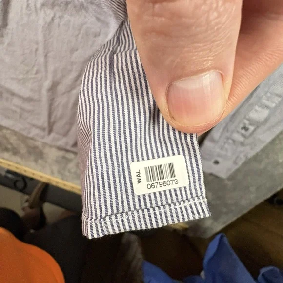 Ermenegildo Zegna Men's XL‎ Dress Shirt Blue/Gray Striped LS SEE DESCRIPTION - Picture 7 of 16